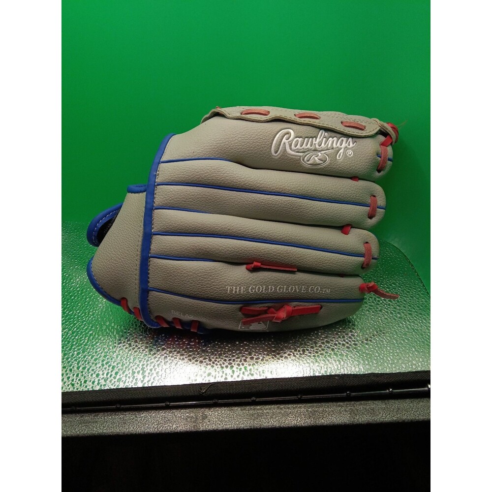 Rawlings Players Series Youth Tball/Baseball Gloves, Gray/Red, 11.5 inch